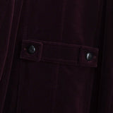 バーバリー ロンドン ホースロゴ 革ボタン ノバチェック裏地 ベロア ステンカラーコート ボルドー レディース