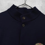 バーバリーヴィンテージ ホースロゴ エンブレム ストライプ柄裏地 ウール ブルゾン ネイビー メンズ