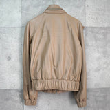 バーバリー ブルーレーベル バッグロゴ ライダースジャケット レザーブルゾン ベージュ