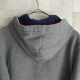 ポロ ラルフローレン フェルトロゴ フルジップ パーカー グレー