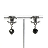 シャネル ココマーク ラインストーン スイングストーン ピアス ガンメタル レディース