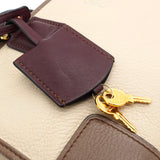 ロエベ アマソナ28 レザー バイカラー ハンドバッグ ベージュ / ブラウン