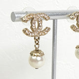 シャネル ココマーク ラインストーン スイングパール ピアス GP レディース