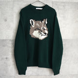 メゾン キツネ フォックスヘッド ニット ダークグリーン