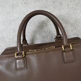 ロエベ アマソナ36 アナグラム ナッパレザー ハンドバッグ ブラウン