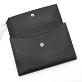 プラダトライアングルロゴサフィアーノ レザー 二つ折り財布 ブラック