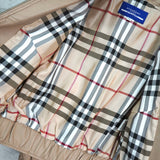 バーバリー ブルーレーベル バッグロゴ ライダースジャケット レザーブルゾン ベージュ