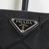 プラダ キルティング トライアングルロゴ テスート ナイロン 2way ショルダーバッグ チェーン ハンドバッグ ブラック