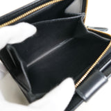 プラダ ロゴ トライアングルカット レザー 二つ折り財布 ブラック