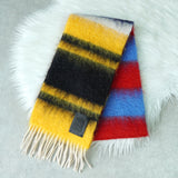 ロエベ アナグラム レザーパッチ モヘア マフラー マルチカラー