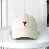 アミパリ アミ パリス ハートロゴ キャップ アイボリー