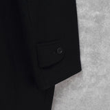 イヴサンローラン ヴィンテージ YSLロゴ ウール ステンカラーコート ブラック メンズ