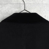 ジョンローレンスサリバン ベロア襟 アンゴラ ウール チェスターコート ブラック