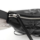 Half Shirring Ribbon Round Bag マーティン キム ロゴプレート リボン ワンショルダーバッグ ブラック