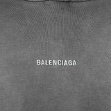 バレンシアガ ヴィンテージ ウォッシュ加工 ロゴ オーバーサイズ フーディー パーカー グレー