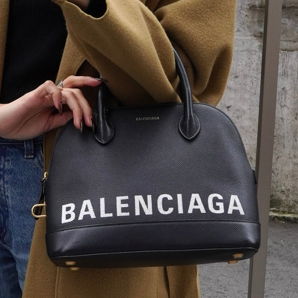 バレンシアガ ヴィル レザー 2way ハンドバッグ ショルダーバッグ ブラック