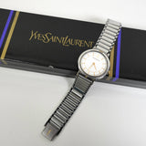 イヴサンローラン 4620-E62275 YO0030688 SS×QZ 白文字盤 腕時計 電池交換済み