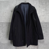 ジバンシィ パンチング フェイクレザー切り替え メンズ ナイロンジャケット ダークネイビー