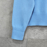 アミパリ アミ パリス ハートロゴ ニット ブルー