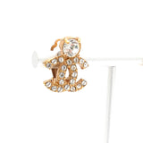 シャネル ココマーク ラインストーン イヤリング GP レディース