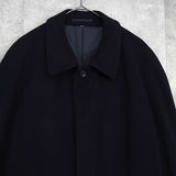 イヴ サンローラン ヴィンテージ ウールコート ステンカラーコート ネイビー