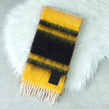 ロエベ アナグラム レザーパッチ モヘア マフラー マルチカラー