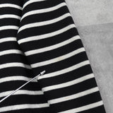 アミパリ アミ パリス ハートロゴ ボーダー ニット ブラック