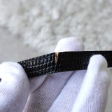 イヴ サンローラン ヴィンテージ YSLロゴ リザード ショルダーバッグ ブラック