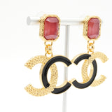 シャネル ココマーク ビジュー スイングピアス GP ブラック レディース