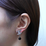 シャネル ココマーク ラインストーン スイングストーン ピアス ガンメタル レディース