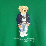 ポロ ラルフローレン ポロベア パーカー ストライプ柄 グリーン / ネイビー