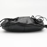 Half Shirring Ribbon Round Bag マーティン キム ロゴプレート リボン ワンショルダーバッグ ブラック