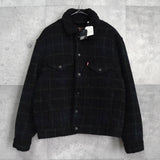 リーバイス チェック柄 ボア裏地 ウールジャケット ブラック / グリーン タグ付き未使用品