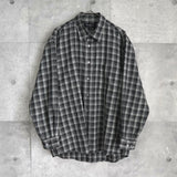 イヴ サンローラン ヴィンテージ YSLロゴ ネルシャツ 長袖シャツ グレー メンズ