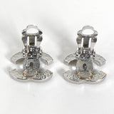 シャネル ココマーク ラインストーン イヤリング シルバー