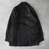 イヴ サンローラン ヴィンテージ エンボス YSLロゴ レザージャケット レザーブルゾン ブラック