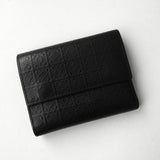 ロエベ リピートアナグラム レザー 二つ折り財布 ブラック