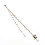 シャネル ココマーク フェイクパール ネックレス GP ブラックレディース