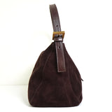 フェンディ マンマバケット スエード / レザー ワンショルダーバッグ ブラウン