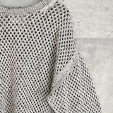 ヨーク MESHED KNIT CREWNECK メッシュ ニット グレージュ