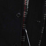 バーバリー ホースロゴ ノバチェック裏地 ダッフルコート ブラック メンズ