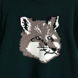 メゾン キツネ フォックスヘッド ニット ダークグリーン