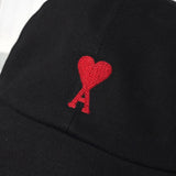 アミパリ アミ パリス ハートロゴ キャップ ブラック