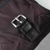 プラダ テスート / レザー ショルダーバッグ 三角プレート トライアングルロゴ ブラウン / ブラック