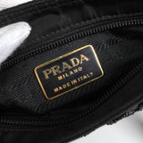 プラダ テスート ポコノ ナイロン ビーズ タッセル ミニ ショルダーバッグ ポシェット ブラック