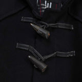 バーバリー ホースロゴ ノバチェック裏地 ダッフルコート ブラック メンズ