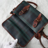 ポロ ラルフローレン チェック柄 PVC メッセンジャーバッグ ショルダーバッグ グリーン