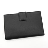 プラダトライアングルロゴサフィアーノ レザー 二つ折り財布 ブラック