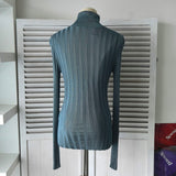 Acne Studios Women's Blue Ribbed Turtleneck