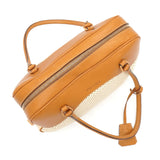 プラダ ロゴ パンチングレザー ハンドバッグ ベージュ